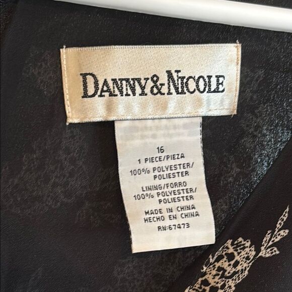 Danny & Nicole Women’s Black Sleeveless Floral Print Sheath Dress Size 16 - Picture 4 of 7